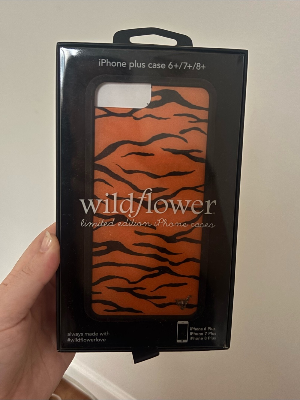 Wildflower Orange and Black Tiger Stripe iPhone Plus Case